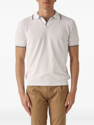 Gran Sasso Short-sleeve Ribbed Polo Shirt In Brown