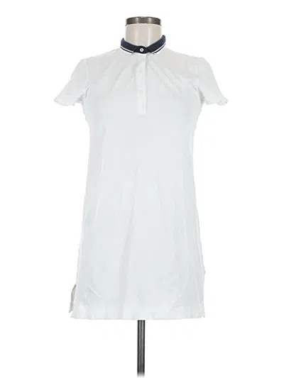 Pre-owned Gran Sasso Short Sleeve Top White Keyhole Neckline Tops