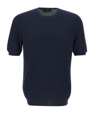 Gran Sasso Short Sleeved Jumper In Black