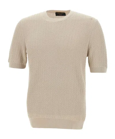 Gran Sasso Short Sleeved Jumper In Brown