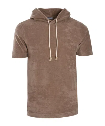 Gran Sasso Short-sleeved Sweater In Brown