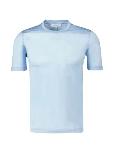Gran Sasso Short-sleeve Cotton T-shirt In Blue
