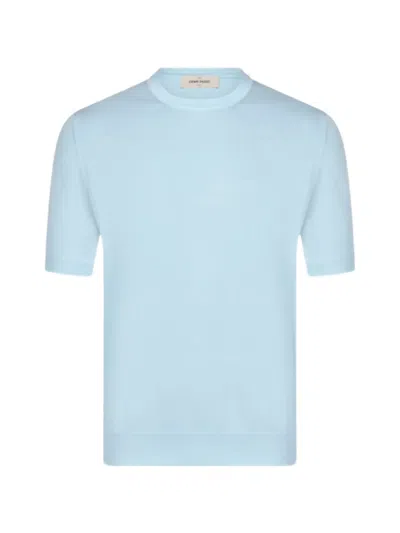 Gran Sasso Short-sleeve Crew-neck Sweater In Blue