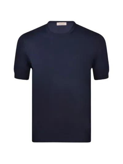 Gran Sasso Short-sleeve Crew-neck Sweater In Blue