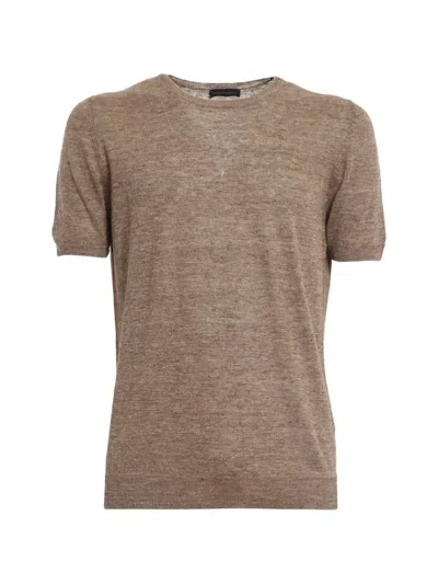 Gran Sasso Short-sleeve Crew-neck Top In Brown