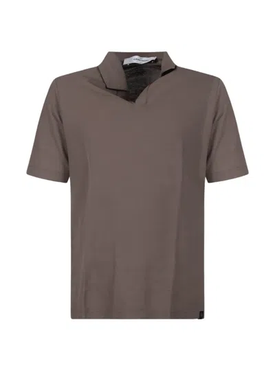 Gran Sasso Short-sleeve Polo Shirt In Brown