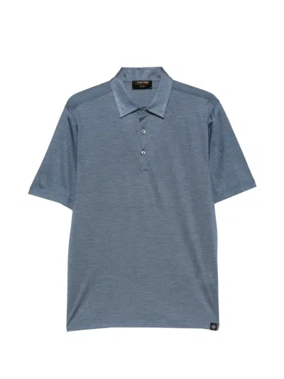 Gran Sasso Short-sleeve Polo Shirt In Blue