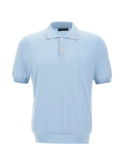 Gran Sasso Short-sleeve Polo Shirt In Blue