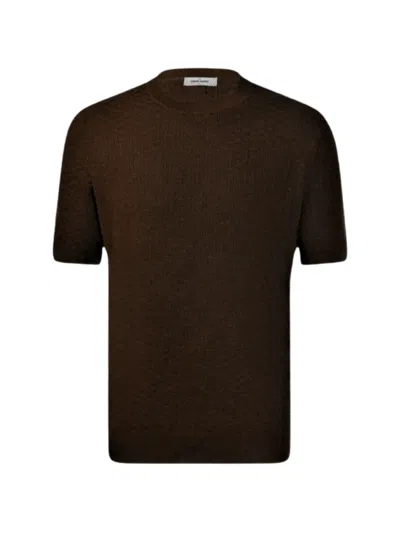 Gran Sasso Short-sleeve Round-neck Top In Brown