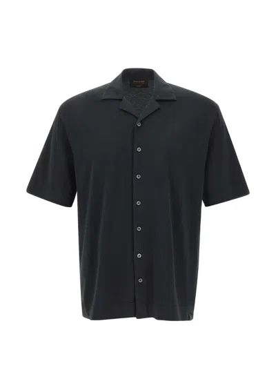 Gran Sasso Short-sleeve Shirt In Black