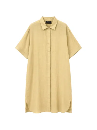 Gran Sasso Short-sleeve Shirt Dress In Yellow