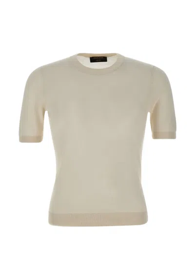 Gran Sasso Short-sleeve Silk T-shirt In Gold