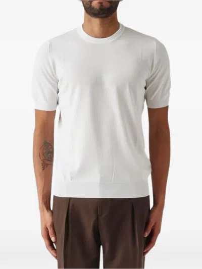 Gran Sasso Short-sleeve Silk T-shirt In White