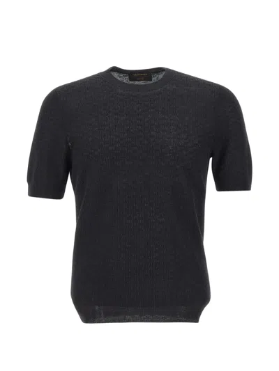 Gran Sasso Short-sleeve Sweater In Black
