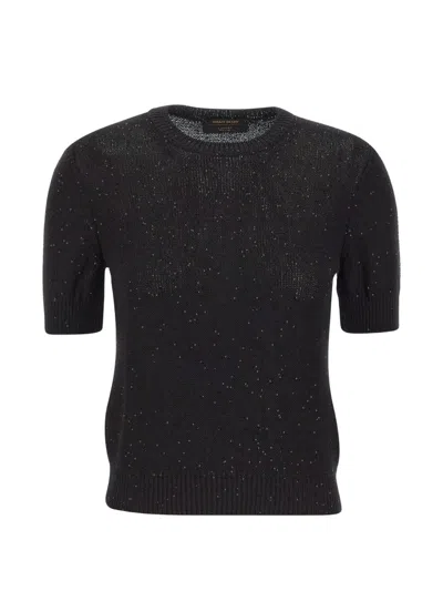 Gran Sasso Short-sleeve Sweater In Black