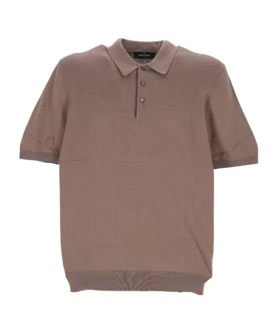 Gran Sasso Short-sleeved Polo Shirt In Brown