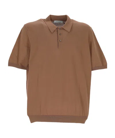 Gran Sasso Short-sleeved Polo Shirt In Brown