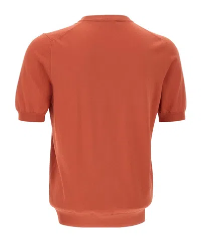 Gran Sasso Short-sleeved Sweater In Brown