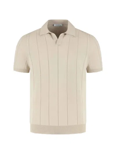 Gran Sasso Short-sleeved V-neck Sweater In Neutral