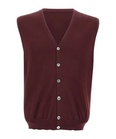 Gran Sasso Sleeveless Knitted Cardigan In Red