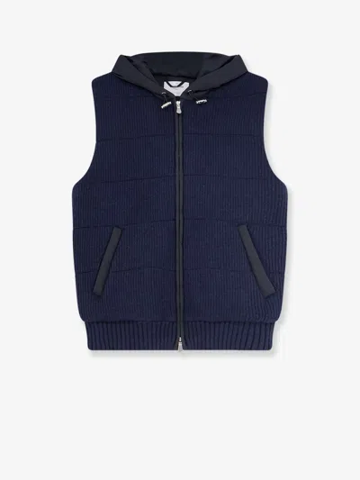 Gran Sasso Sleeveless Virgin Wool Jacket In Blue