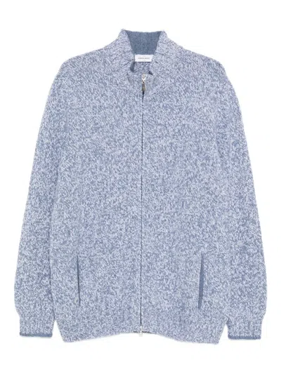 Gran Sasso Speckled Wool Cardigan In Blue