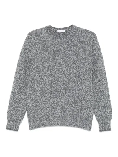 Gran Sasso Speckled Wool Crew-neck Sweater In Gray