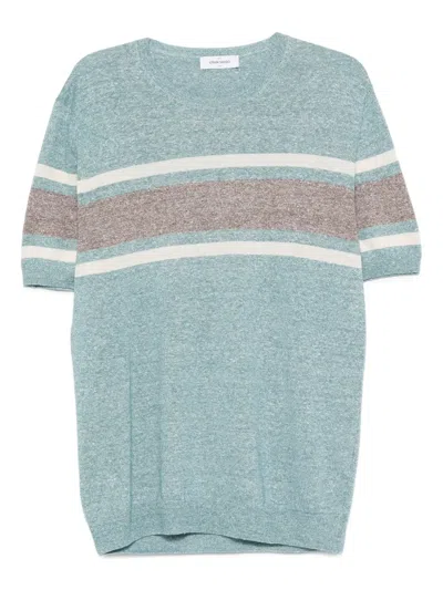 Gran Sasso Stripe Short-sleeve Top In Green
