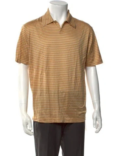 Pre-owned Gran Sasso Striped Collar Polo Shirt In Multicolor