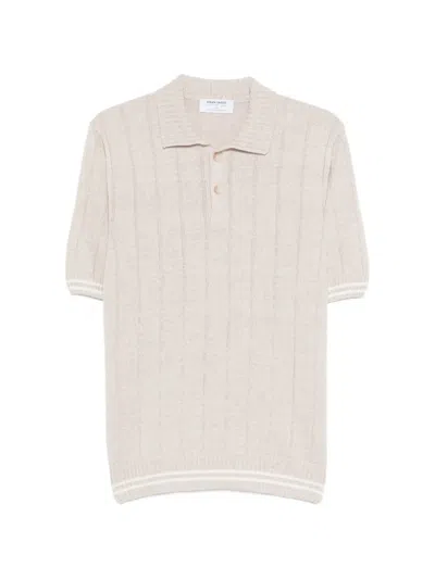 Gran Sasso Striped-detail Polo Shirt In Neutral