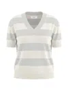 Gran Sasso Striped Metallic-thread Sweater In Multi