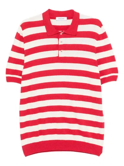Gran Sasso Striped Polo Shirt In Red