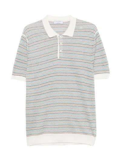Gran Sasso Striped Short-sleeve Polo Shirt In Multi