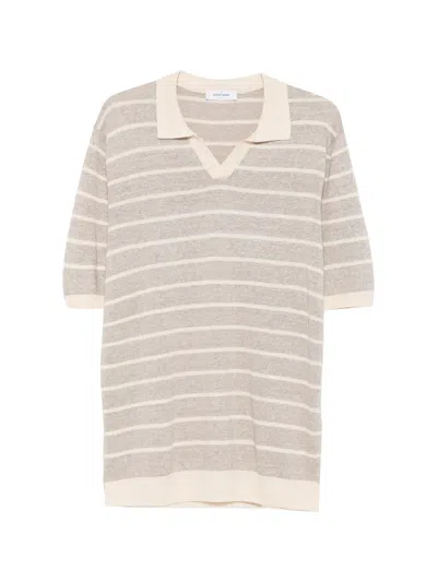 Gran Sasso Striped Short-sleeve T-shirt In Brown