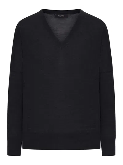 Gran Sasso V-neck Wool Sweater In Black