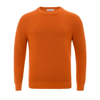 Gran Sasso Man Sweater Rust Size 44 Cotton In Orange