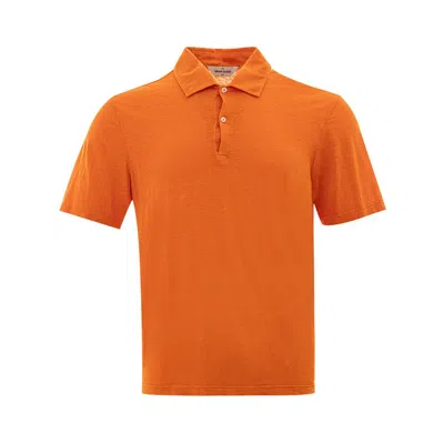 Gran Sasso Svelte Orange Linen Polo Shirt For The Modern Gentleman
