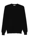 Gran Sasso Ribbed Wool Sweater In Black