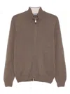 Gran Sasso Zip-fastening Wool Cardigan In Brown