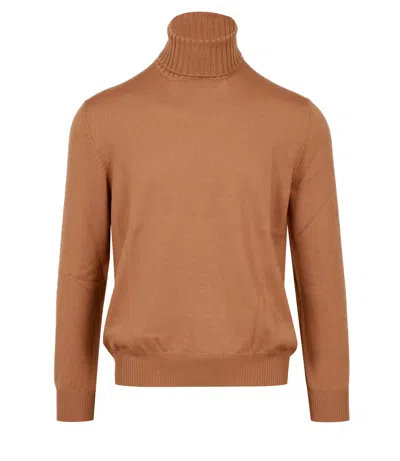 Gran Sasso Sweaters Brown In Animal Print