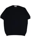 Gran Sasso Short-sleeved Knitted T-shirt In Black