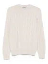 Gran Sasso Cable-knit Sweater In Sand