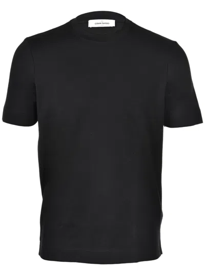 Gran Sasso Crew-neck Short-sleeve T-shirt In Black