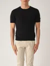 Gran Sasso T-shirt M/c Retta In Filo Cotone Organico T-shirt In Black