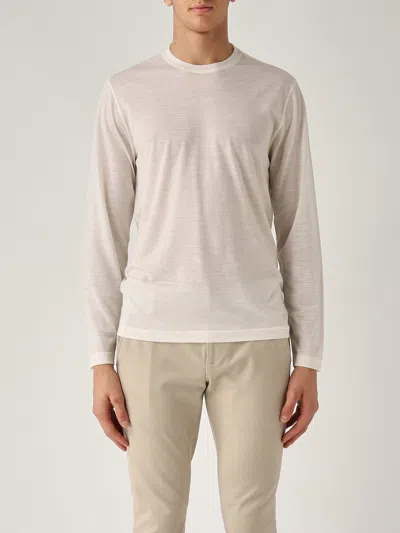 Gran Sasso T-shirt In Lana Tecnica T-shirt In Latte