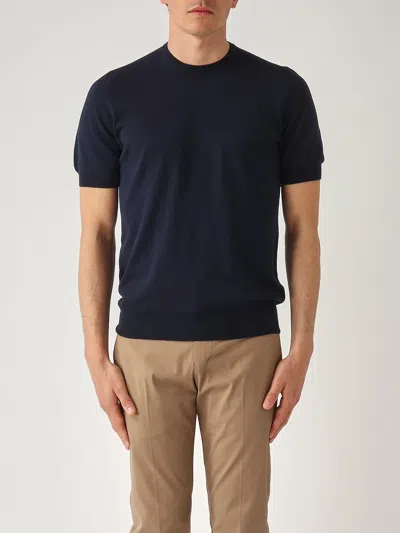 Gran Sasso T-shirt M/c Con Balza T-shirt In Navy