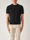 Gran Sasso T-shirt M/c Retta In Filo Cotone Organico T-shirt In Black