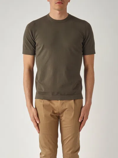 Gran Sasso T-shirt M/c Retta In Filo Cotone Organico T-shirt In Moro