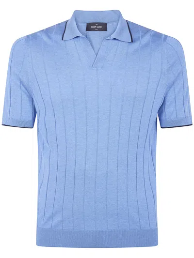 Gran Sasso Tennis Skipper Short Sleeves Polo Shirt In Blue