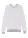 Gran Sasso Textured Cotton Sweater In Gray